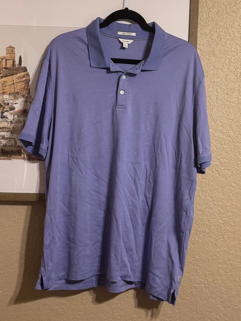 Men's CK Polo Shirt Lavender Blue Size XXL New